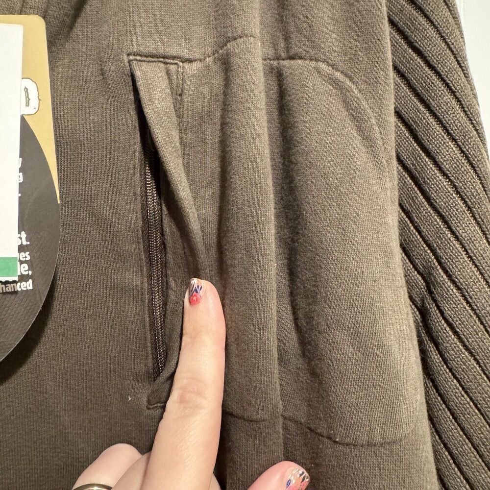 Cabelas Pathfinder Quarter Zip Sweater Ribbed Sleeves Oak Brown NEW Mens Large - Picture 5 of 7
